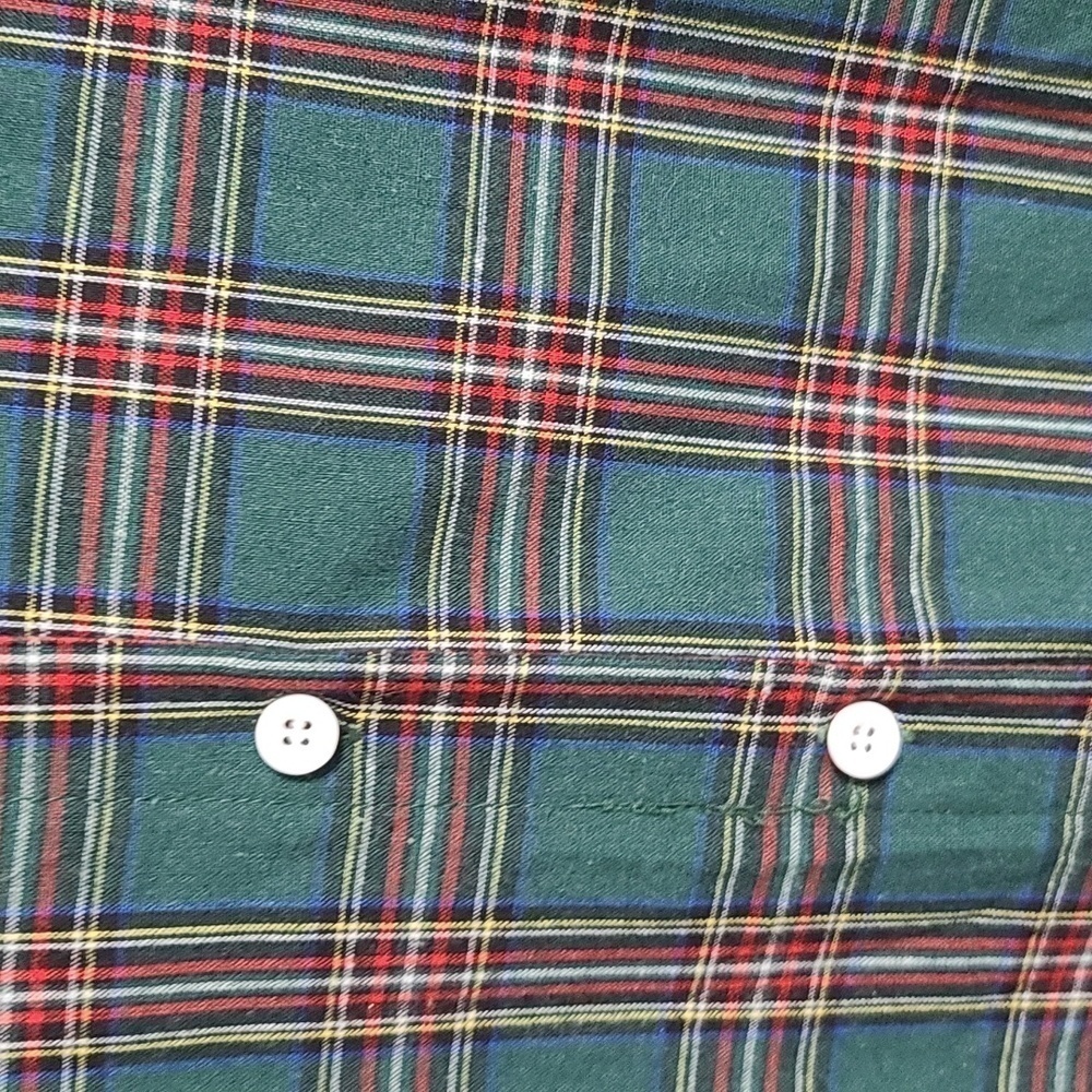 Style Dome Womens Green Plaid Tunic/Shirt Dress Buttons Size L EUC - Picture 2 of 7
